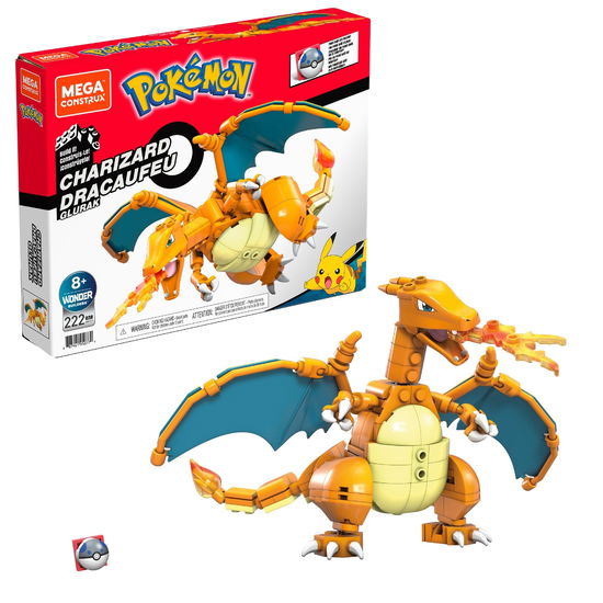 Jogo de Construção - Pokémon Mega Charizard - 222 Peças