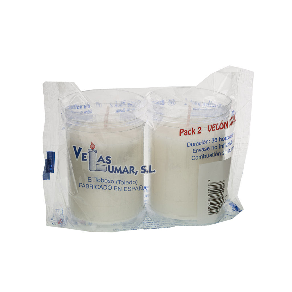 Pack 2 Velas sem fumo com duração de 36 horas aprox
