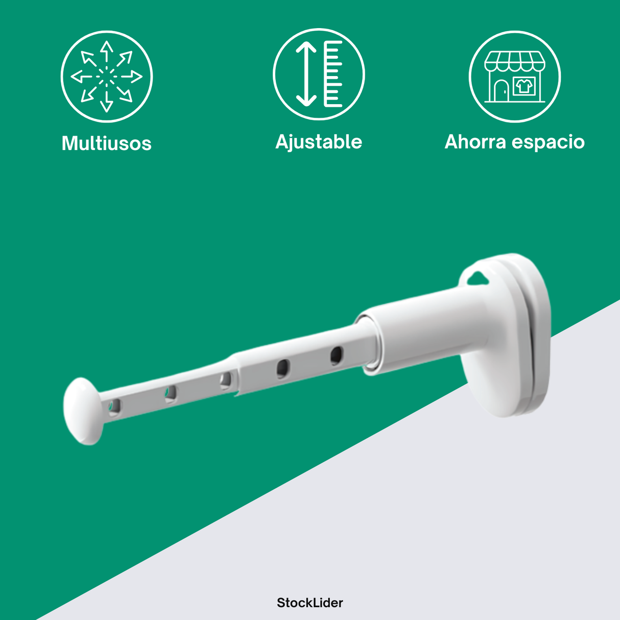 Cabide Retrátil Branco – 12 a 30 cm SL10847