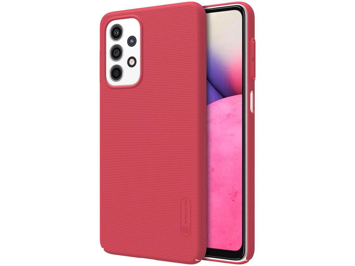 Capa Reforçada NILLKIN Super Frosted Shield com Suporte – Samsung Galaxy A33 5G – Vermelho