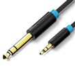 Cabo de Áudio Vention Jack 6.5mm Stéreo Macho para Jack 3.5mm Macho de 0.5 metros - Preto