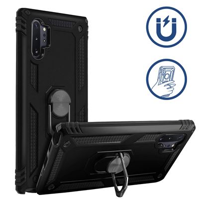 Capa para Samsung Galaxy Note 10 Plus com Pop-Socket Magnético Preto
