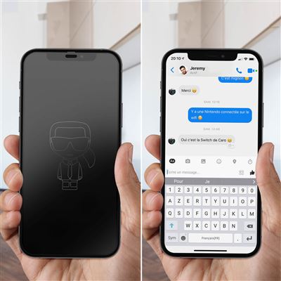 Película Vidro Temperado Karl Lagerfeld para Iphone 12/12 Pro 9H Logo - Preto