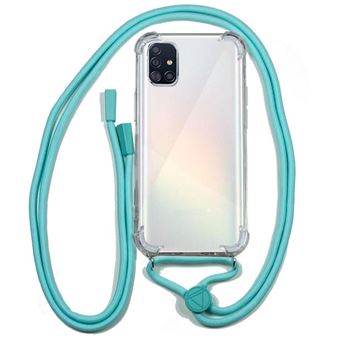 Capa traseira para Samsung A515 Galaxy A51 COOL em Gel com cordel Azul Claro