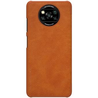 Capa Nillkin em Pele Sintética para Xiaomi Poco X3 NFC / X3 Pro – Castanho