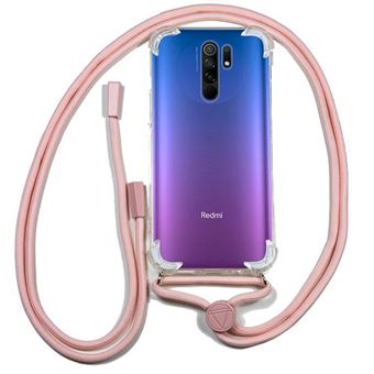 Capa traseira para Xiaomi Redmi 9 COOL em Gel com Cordel Rosa
