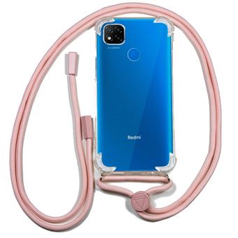 Capa traseira para Xiaomi Redmi 9C COOL em Gel com Cordel Rosa