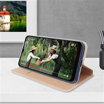 Capa Dux Ducis para Motorola Moto G9 Play / E7 Plus – Folio com Função Suporte – Champagne