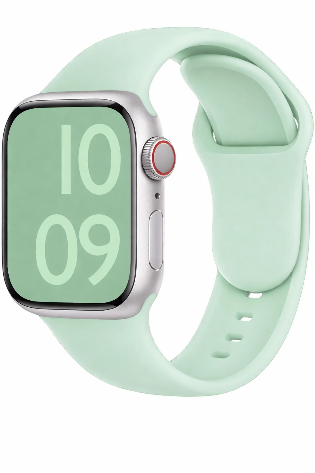 Pulseira de Silicone APS para Watch 9 / 8 / 7 / 6 / 5 / 4 / 3 / 2 / SE (41 / 40 / 38mm) pulseira de relógio verde menta