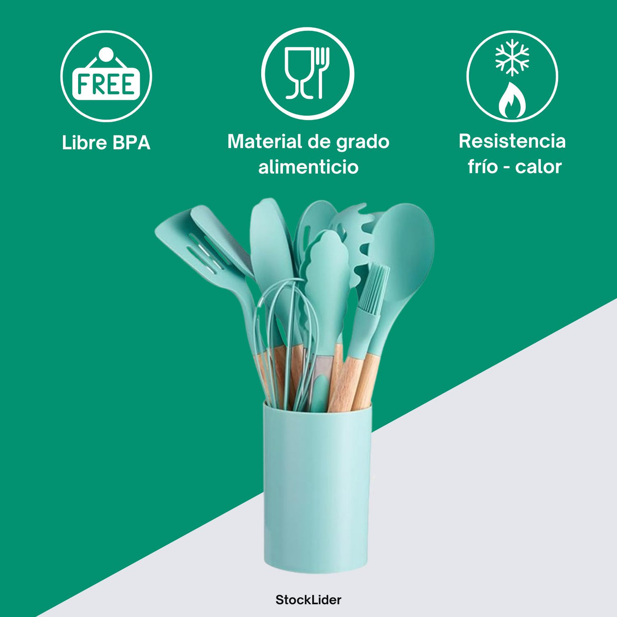 Set Utensilios de cozinha 12pc Cor Aleatória