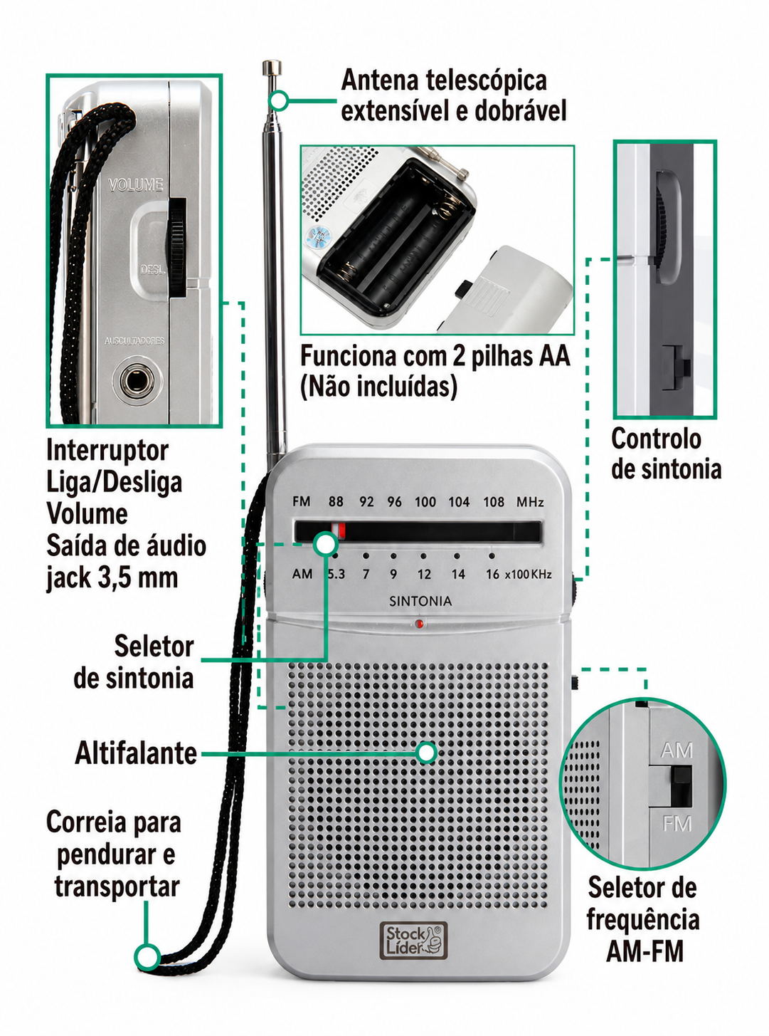 Rádio AM/FM Portátil
