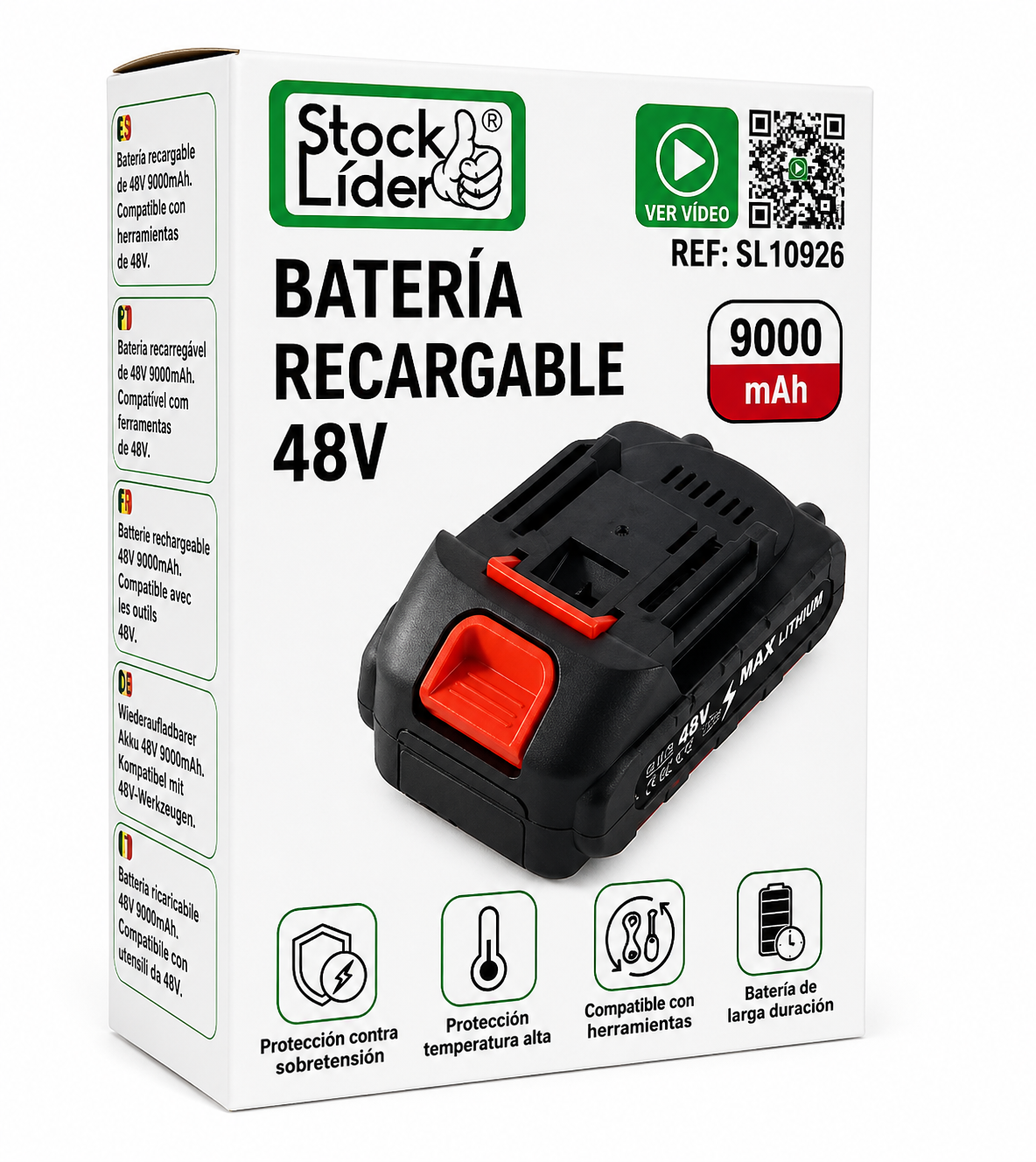 Bateria Recarregável 48V 9000mAh