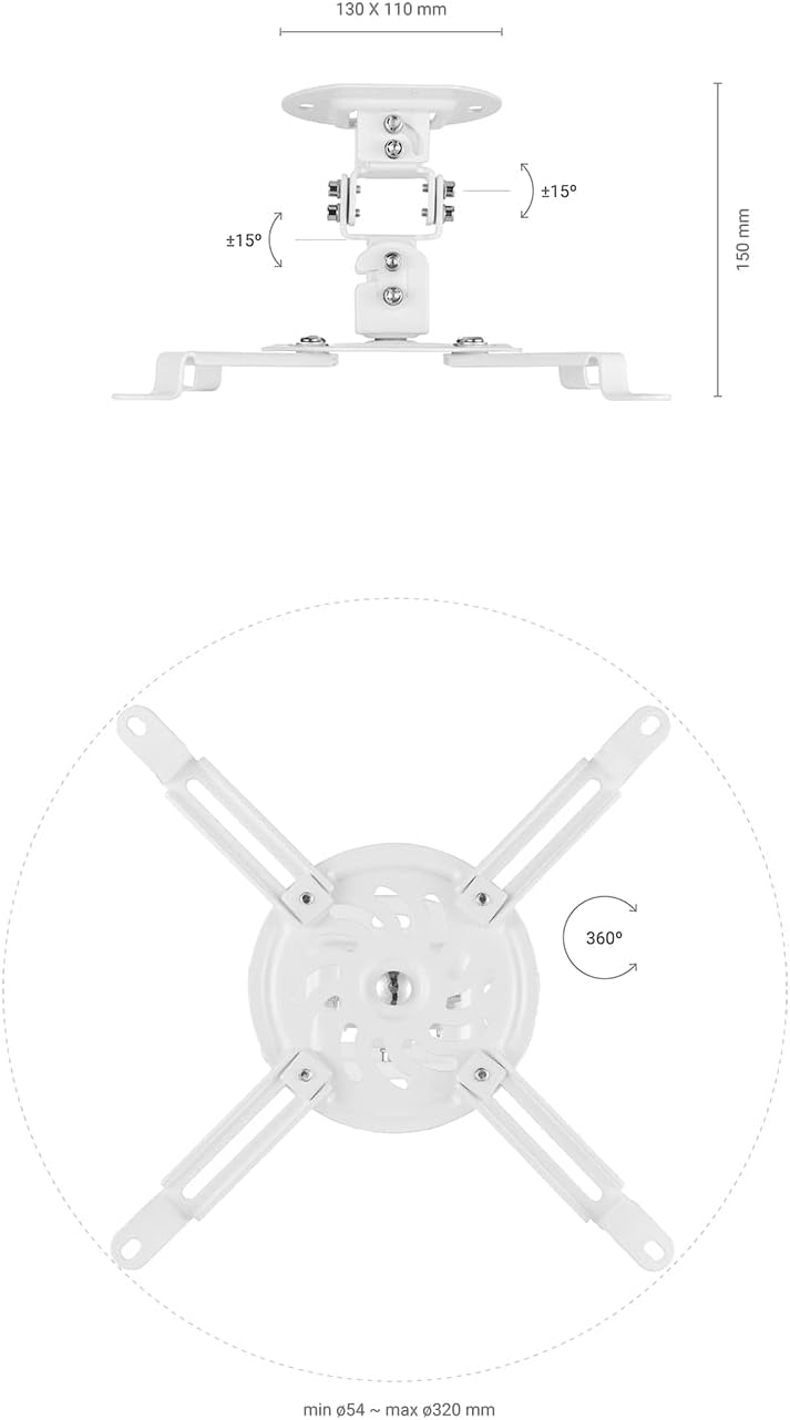AISENS Suporte de Teto para Projetor - giratório