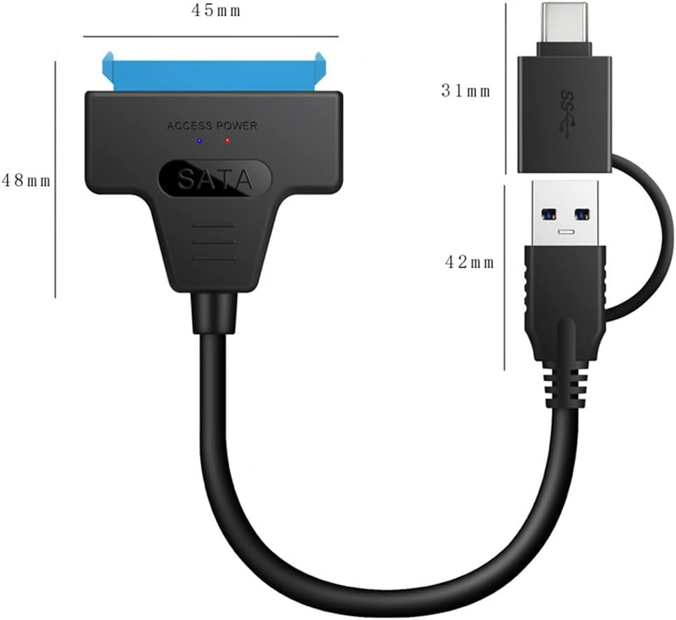 Adaptador SATA 22 Pin para USB 3.0 e USB-C (2 em 1) – HDD/SSD 2.5” - Multi4you®