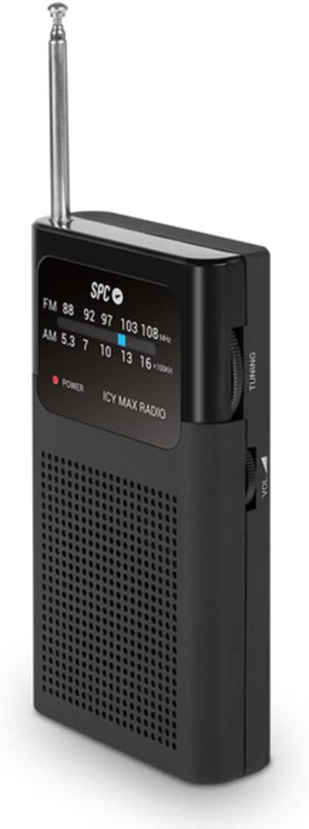 Rádio SPC Icy Max (Analógico - AM/FM - Pilhas - Preto)