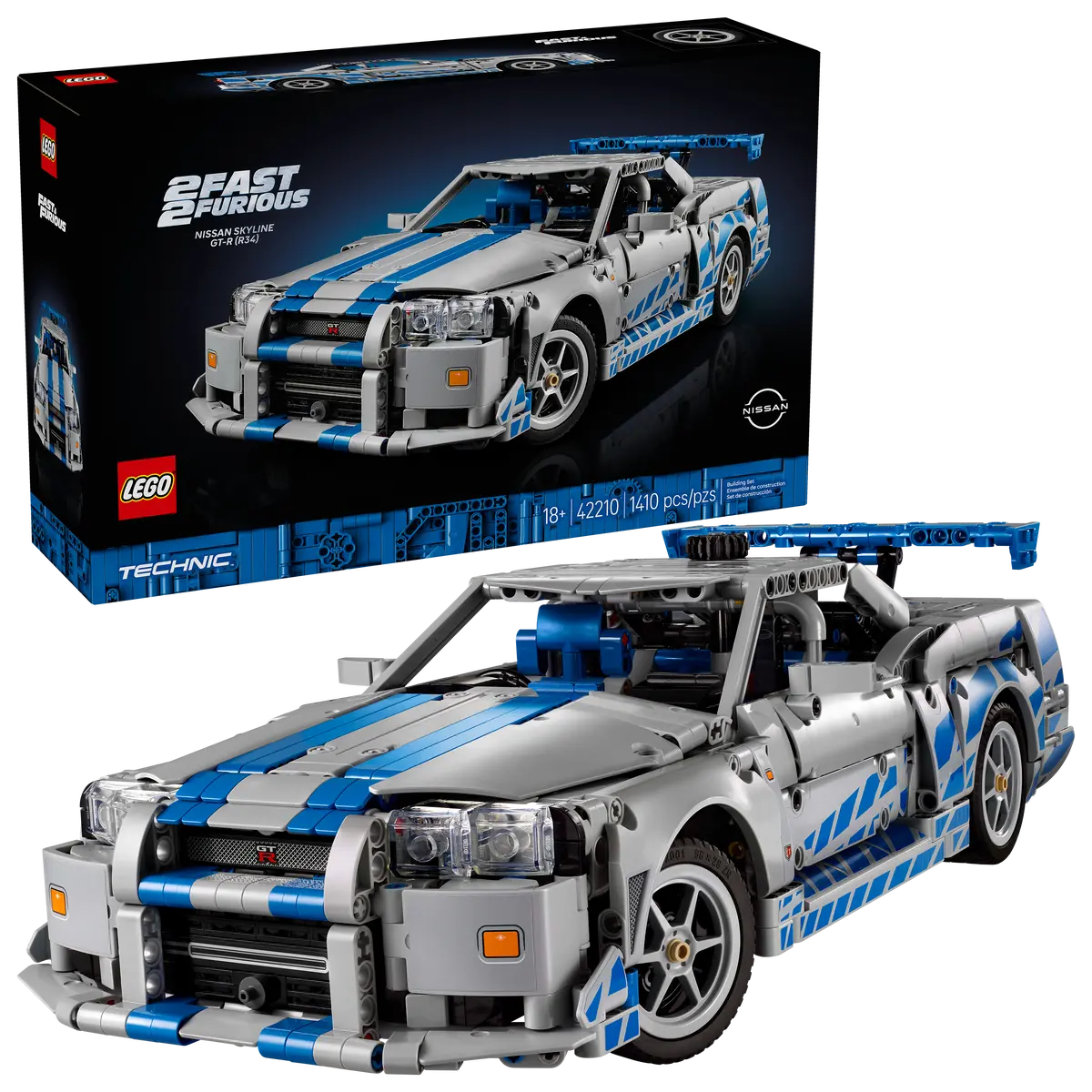 LEGO® Technic 42210 – Velocidade Furiosa Carro Nissan Skyline GT-R | R34