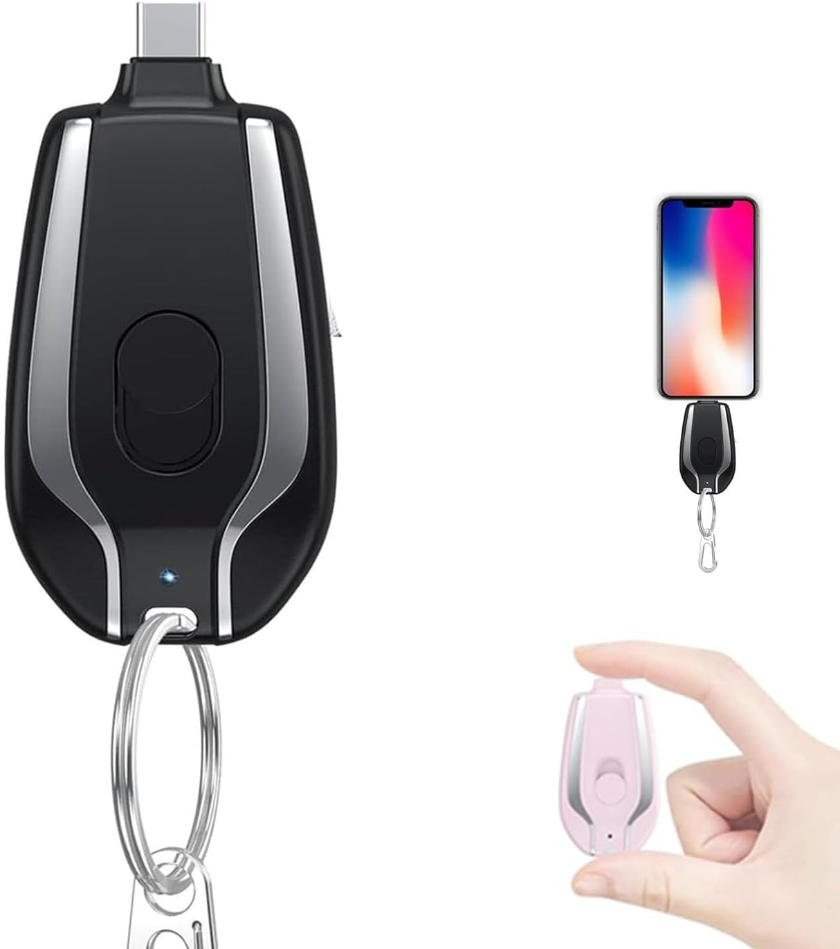 Mini Power Bank Porta-chaves 2000 mAh Rosa - Multi4you®