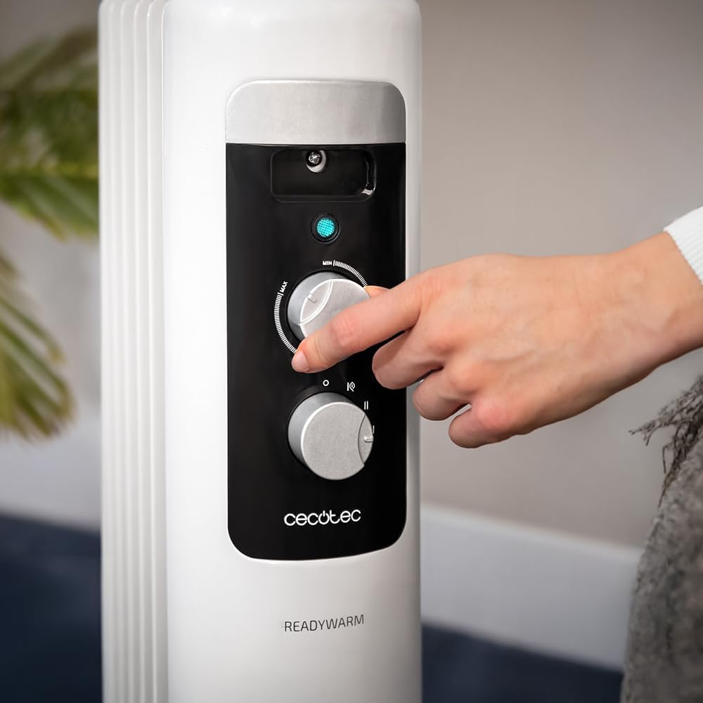 Cecotec Radiador de Óleo ReadyWarm 750 Space White – 1500 W, 7 Módulos