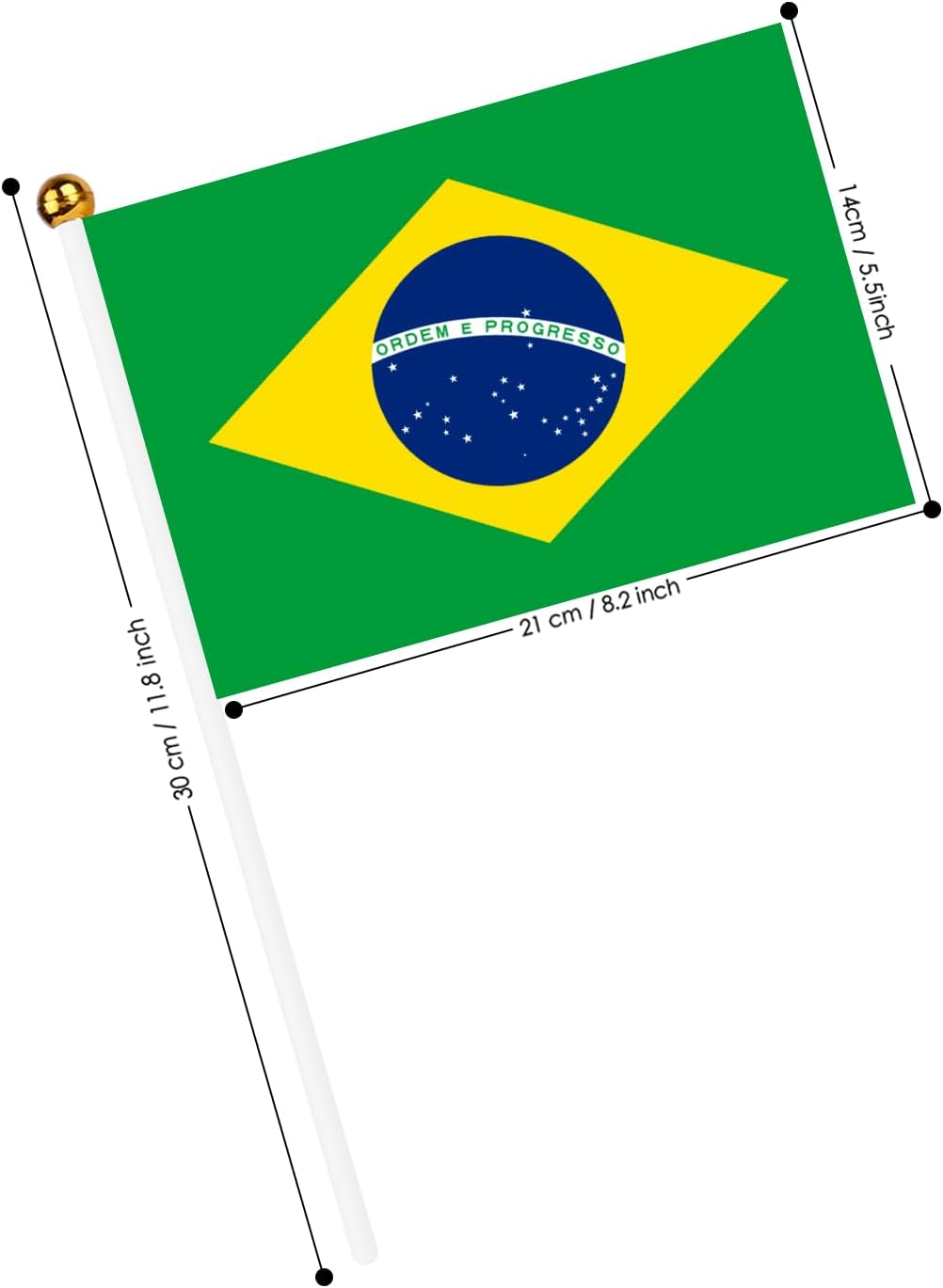 Mini Bandeira do Brasil com Suporte - Multi4you®