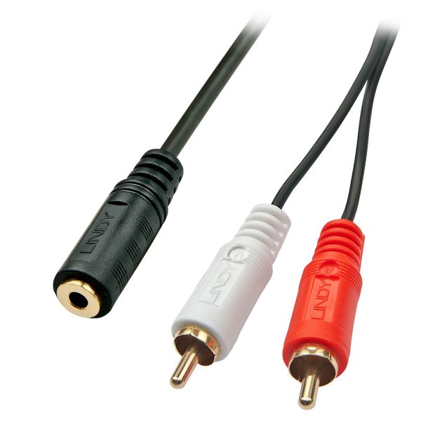 Cabo 2 RCA áudio 3,5 mm Jack - Multi4you®