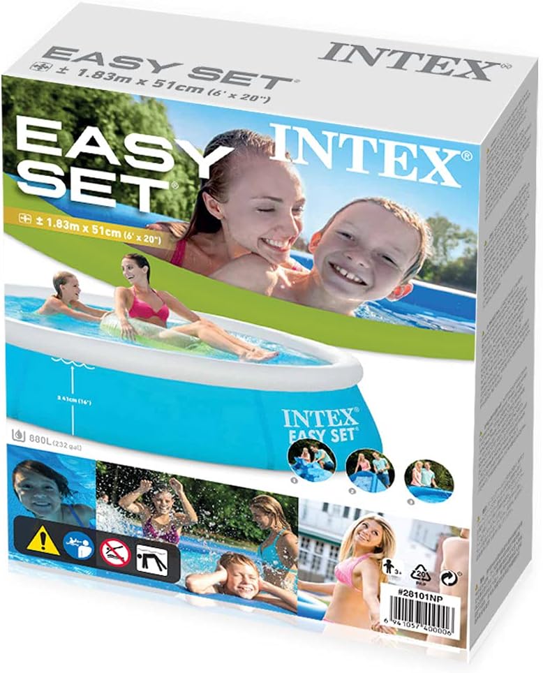 Intex Easy Set Piscina insuflável - 183C x 183L x 51A centímetros