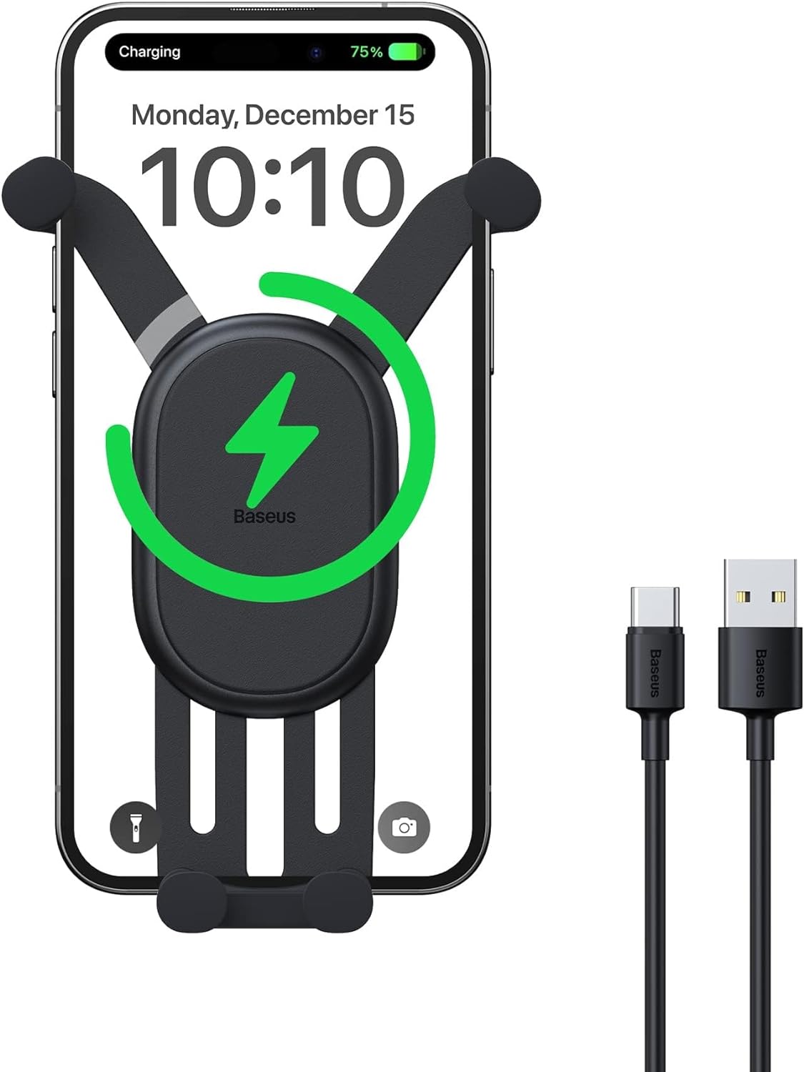 Baseus Carregador S/fios para Carro Pro 15w Black - PRSUWX030001