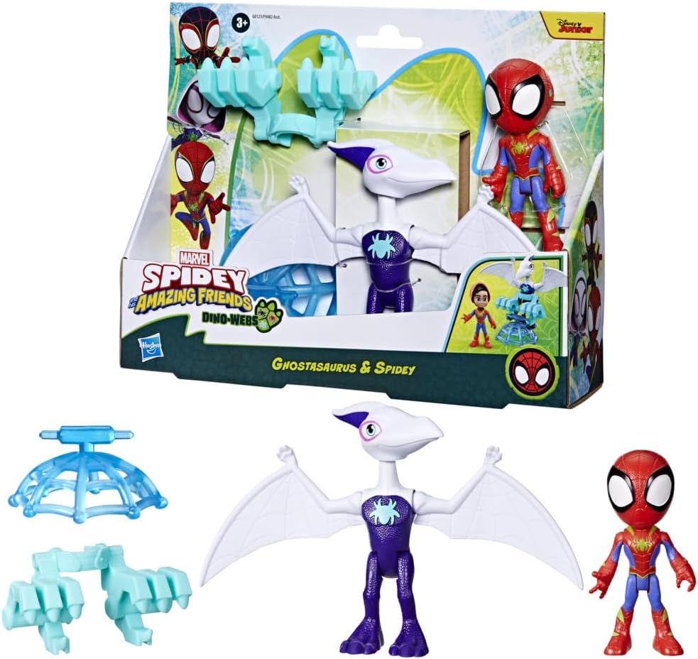 Spidey And His Amazing Friends Dino Webs Spidey + Veiculo Marvel