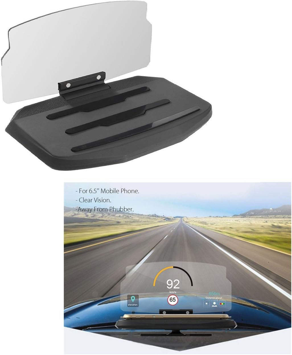 HUD Carregador Wireless Veicular com Refletor GPS (SEGUNDA-MÃO /GRADE A)