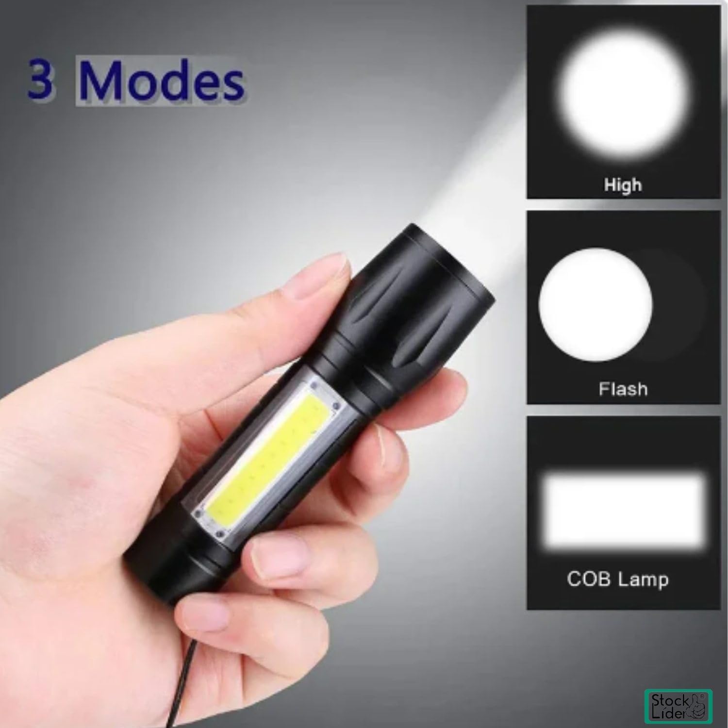 Lanterna Recarregável COB 2000LM 1200mAh Multi4you