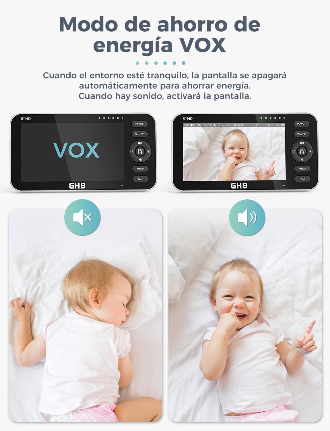 GHB Câmara de Vigilância para Bebé com 5" HD