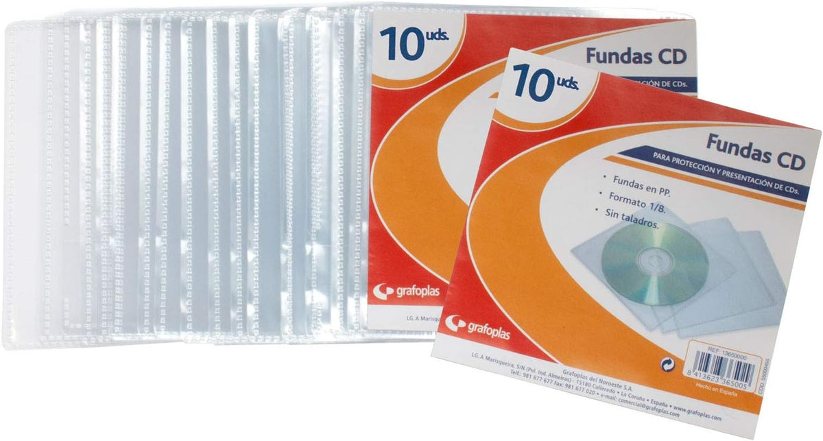 Pack 10 Capas para CD 1/8 Transparentes