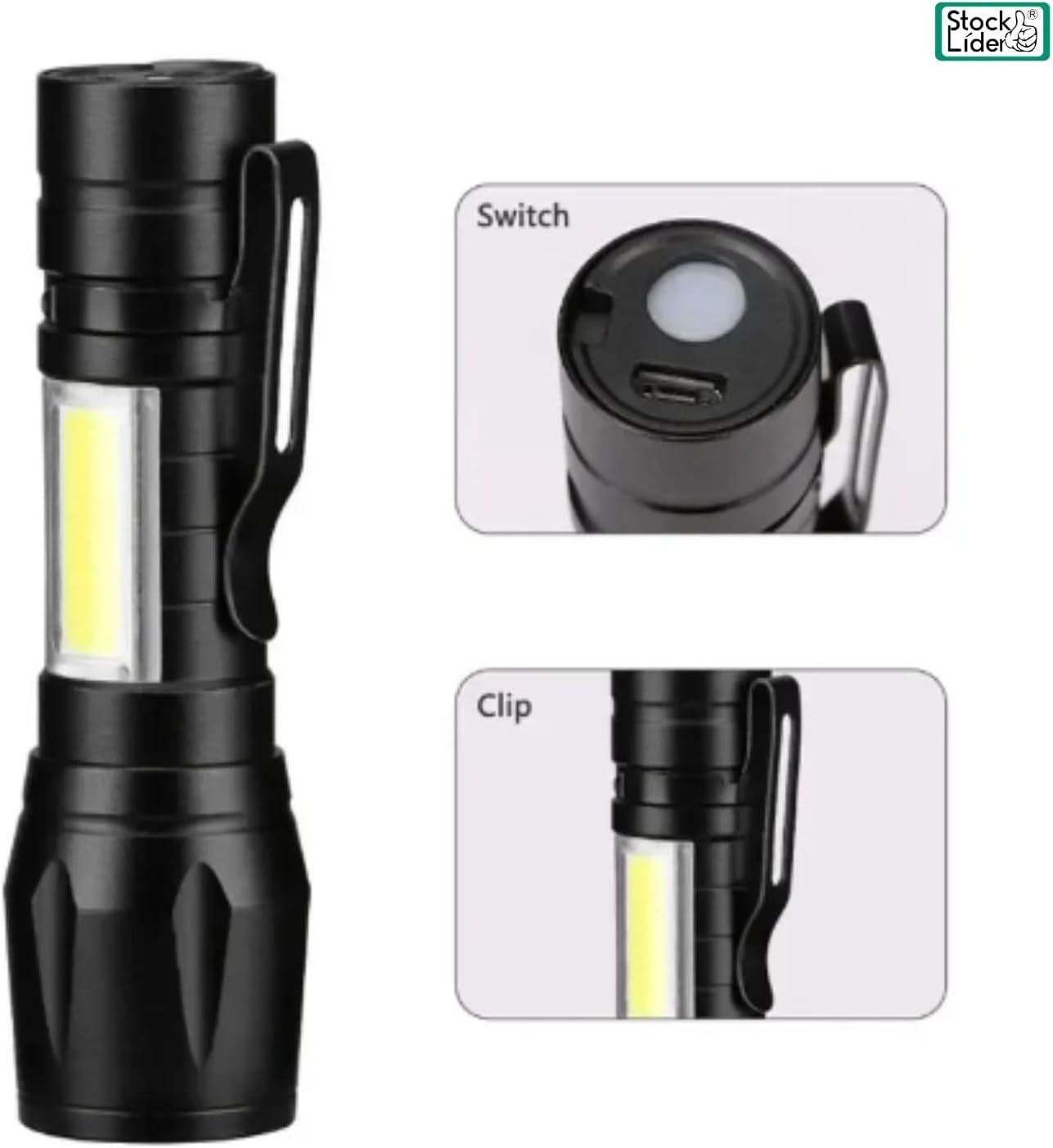 Lanterna Recarregável COB 2000LM 1200mAh Multi4you