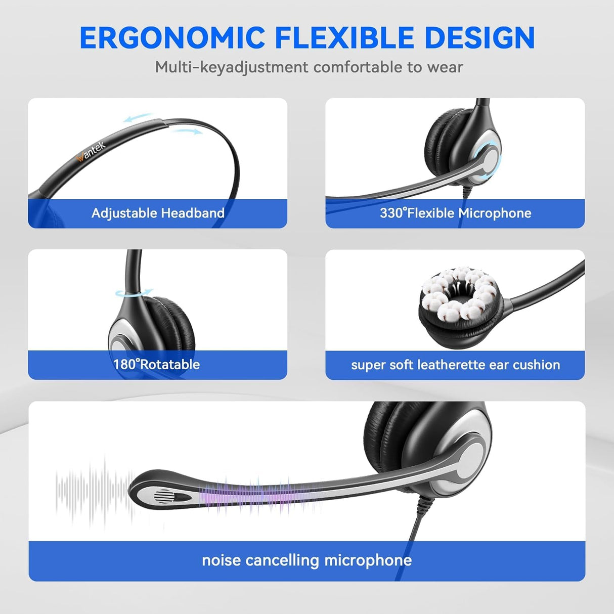 Auriculares com microfone ANC
