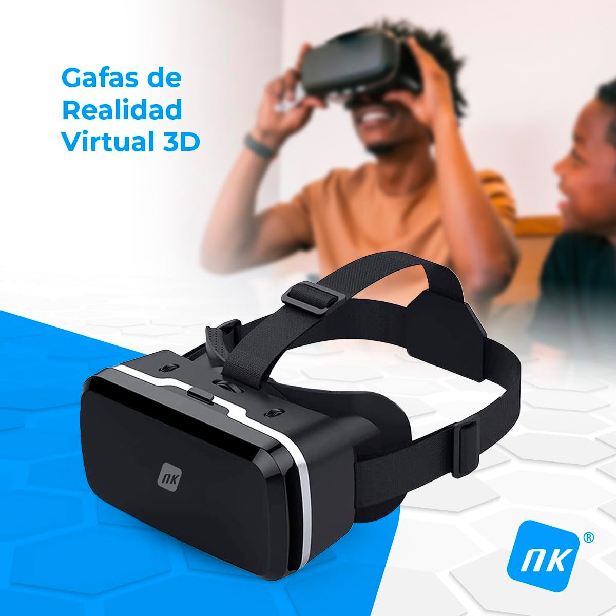 Óculos de Realidade Virtual VR 3D + Comando - Preto