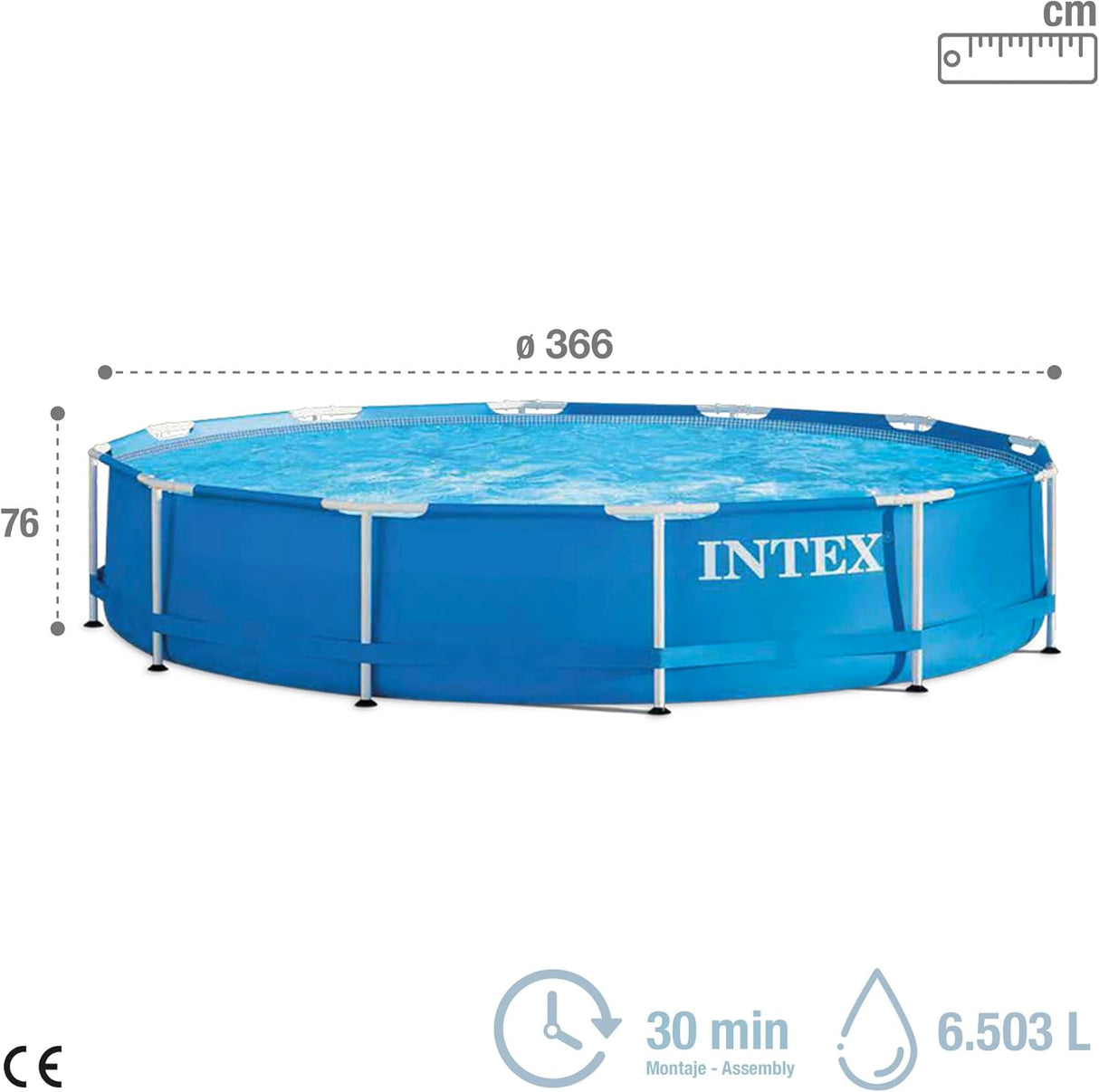 Piscina Intex Metal Frame 366x76 cm com Filtro - Ref. 28212