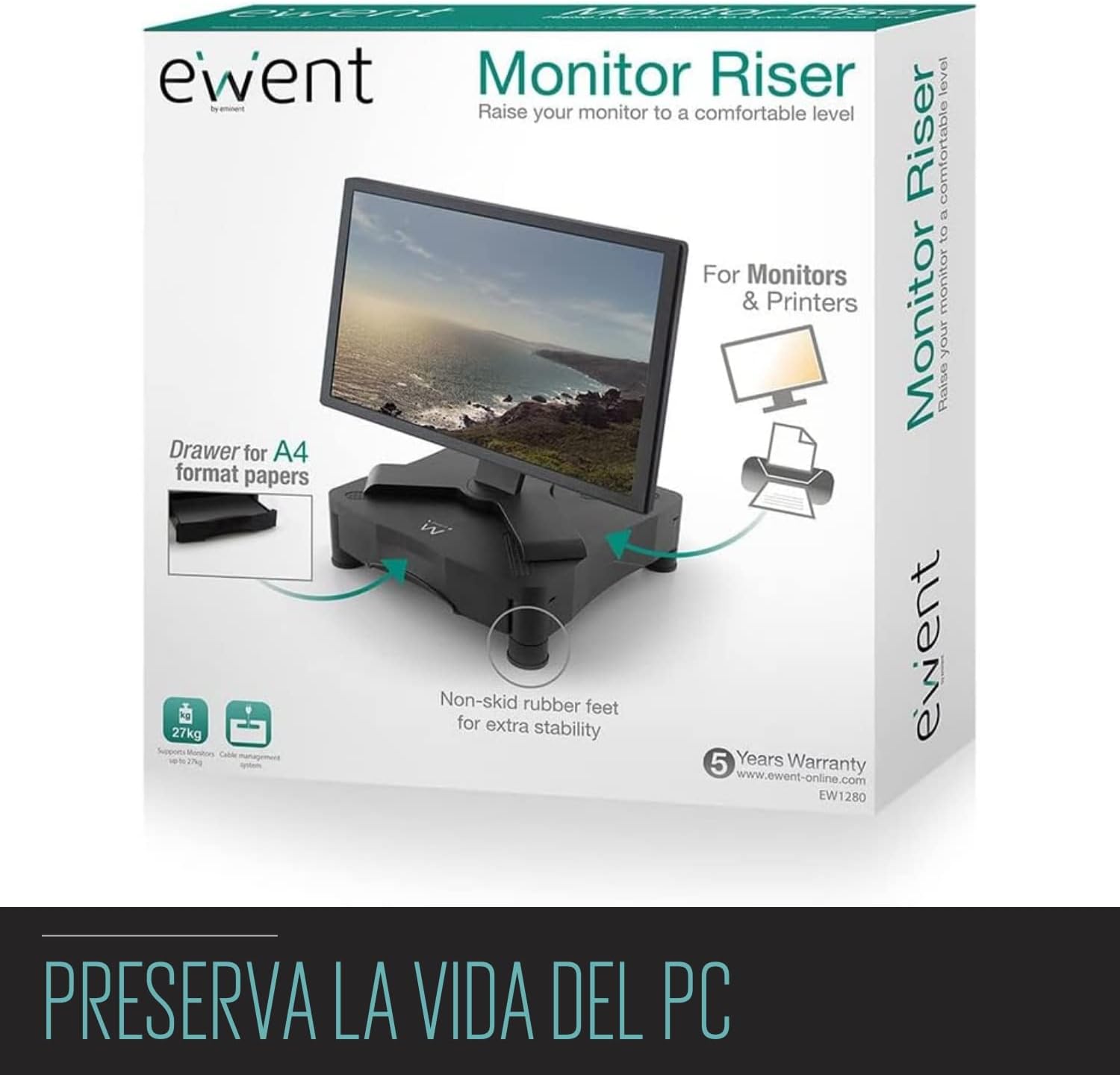 Base Elevatória com gaveta  Ewent EW1280