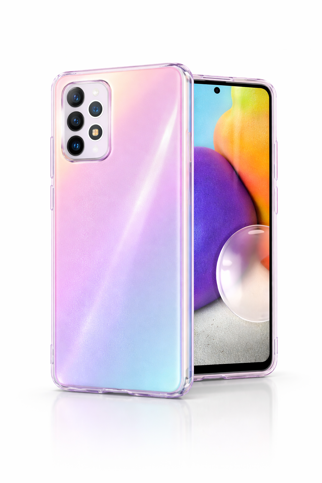 Capa em Silicone Transparente Aurora Rosa para Samsung Galaxy A52 5G – Multi4you®