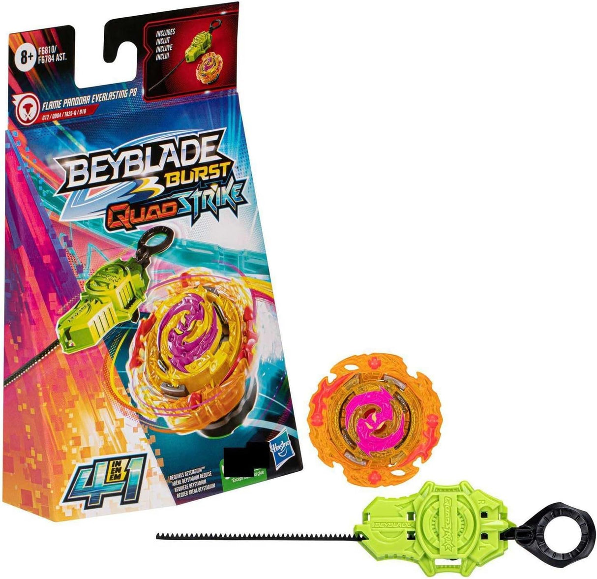 Beyblade Burst QuadStrike – Kit Inicial Flame Pandora Everlasting P8 com Lançador