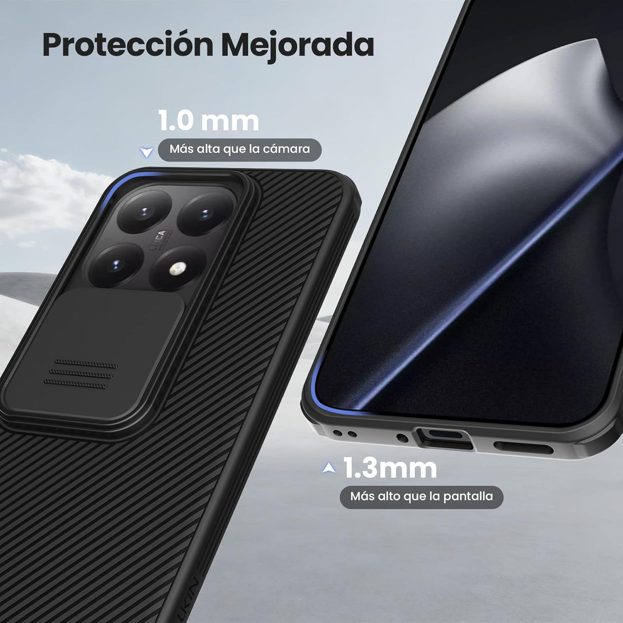 Capa Nillkin Compatível Xiaomi 15T com Tampa Deslizante para Câmara Preto