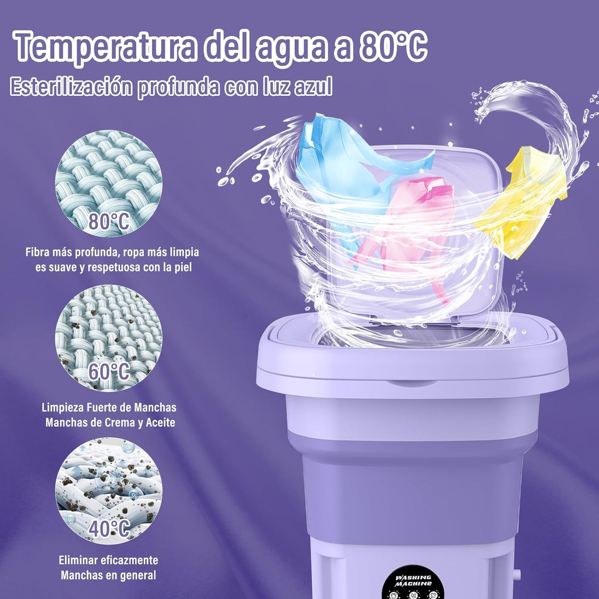 Mini Máquina de Lavar Roupa Portátil 8L