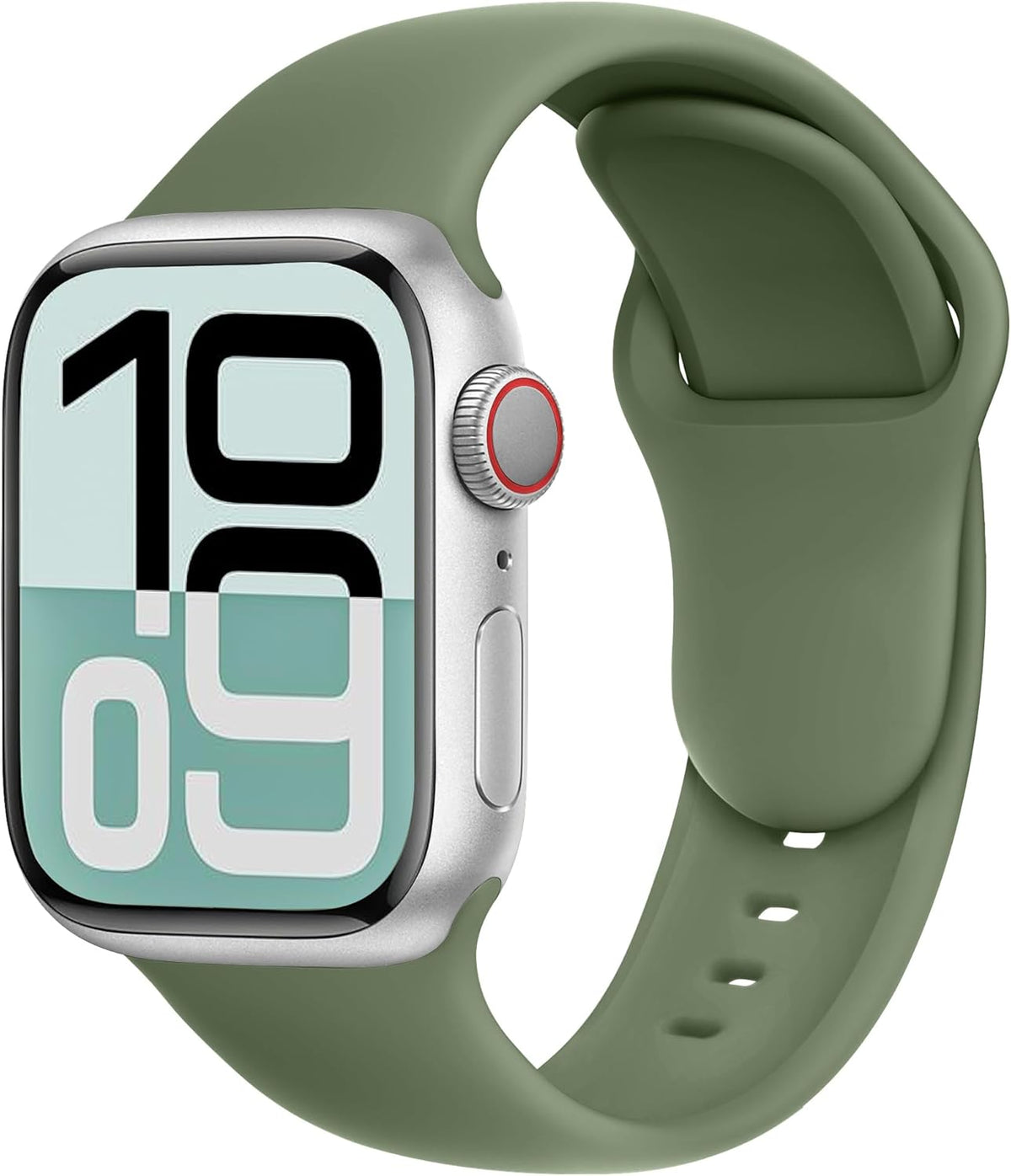 Pulseira em Silicone Compatível com Apple Watch 42/44/45/49 mm Verde Oliva