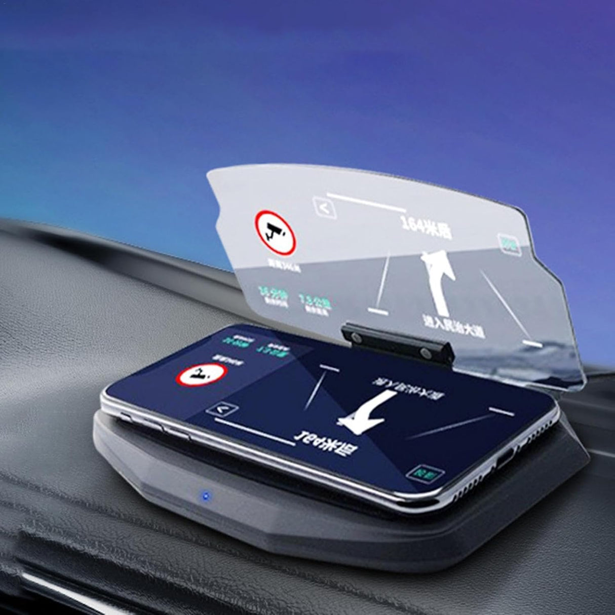 HUD Carregador Wireless Veicular com Refletor GPS (SEGUNDA-MÃO /GRADE A)