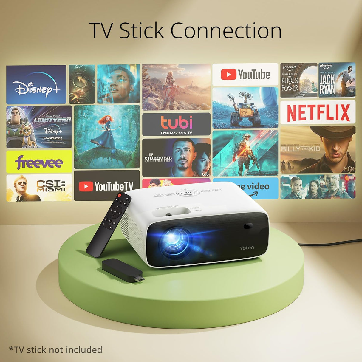 Projetor YOTON Y6 1080P nativo Bluetooth 12000 Lumens 4K