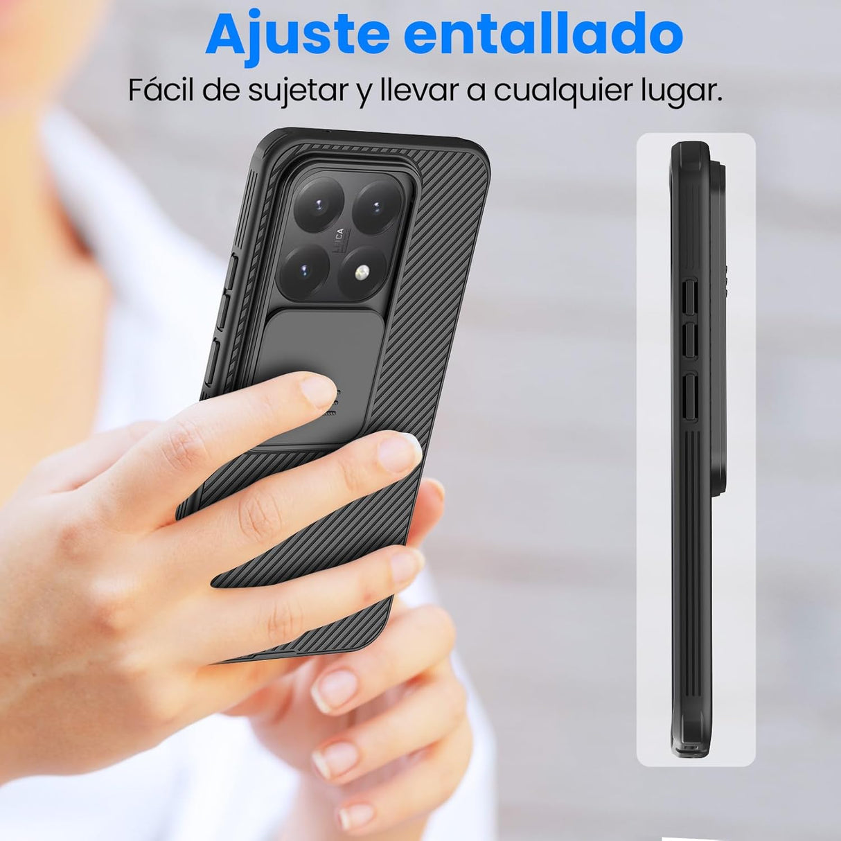 Capa Nillkin Compatível Xiaomi 15T com Tampa Deslizante para Câmara Preto