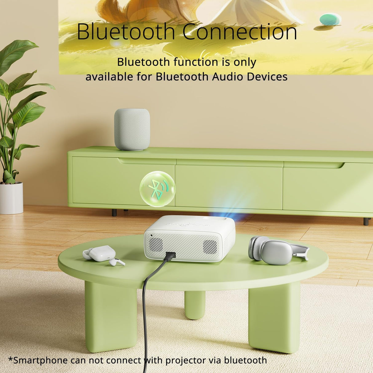 Projetor YOTON Y6 1080P nativo Bluetooth 12000 Lumens 4K