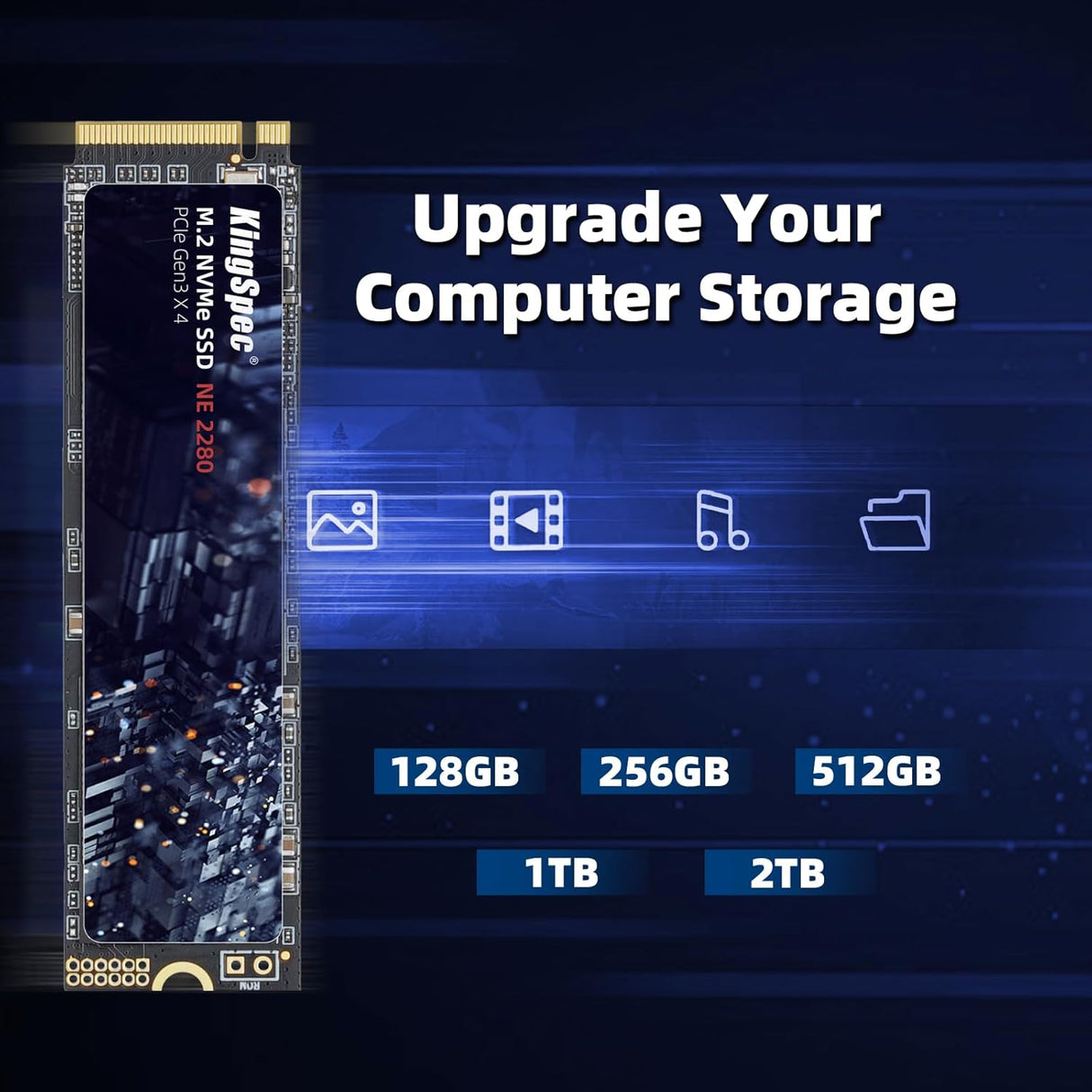 SSD Interno KingSpec 512GB M.2 NVMe Gen3 – 2400MB/s