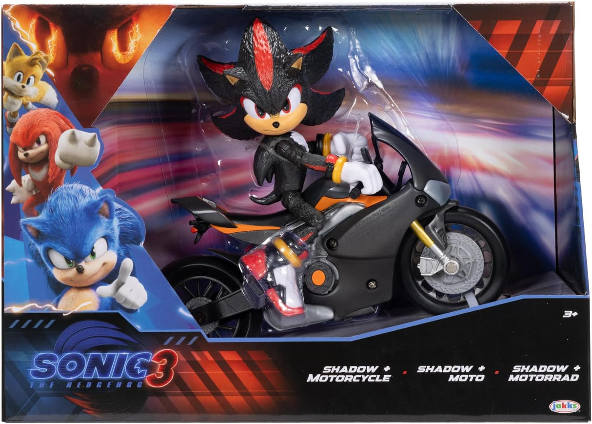 Sonic 3 – Figura Shadow 15 cm Articulada com Motocicleta