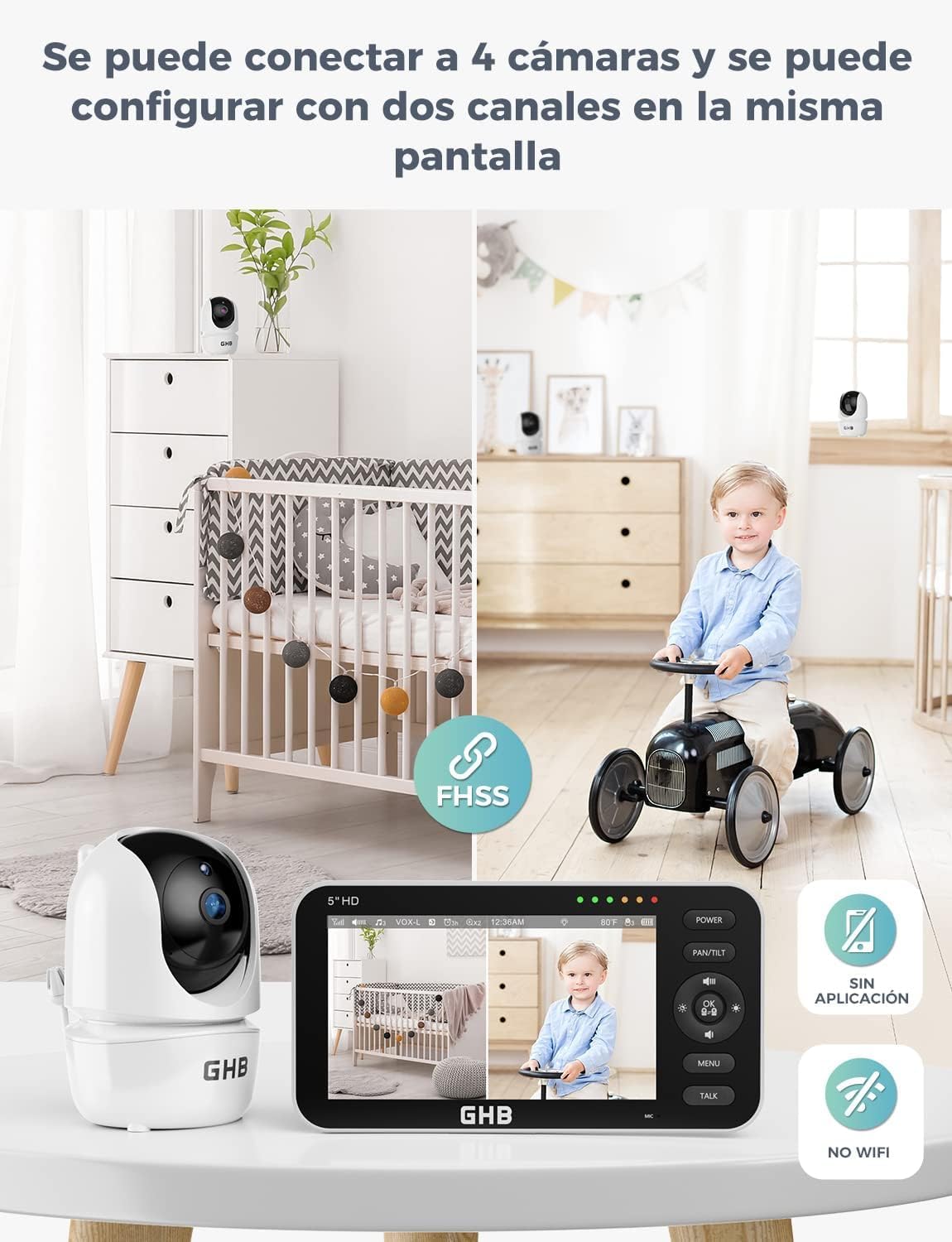 GHB Câmara de Vigilância para Bebé com 5" HD