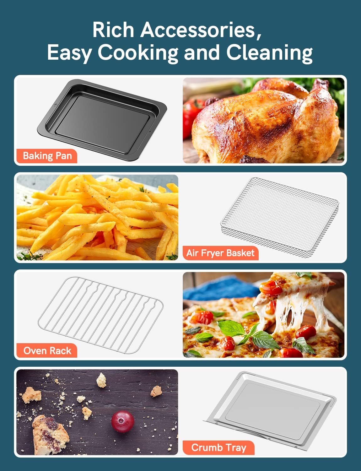 Involly Hot Air Fryer 15 Litros 1600W - 18 em 1 com 6 acessórios