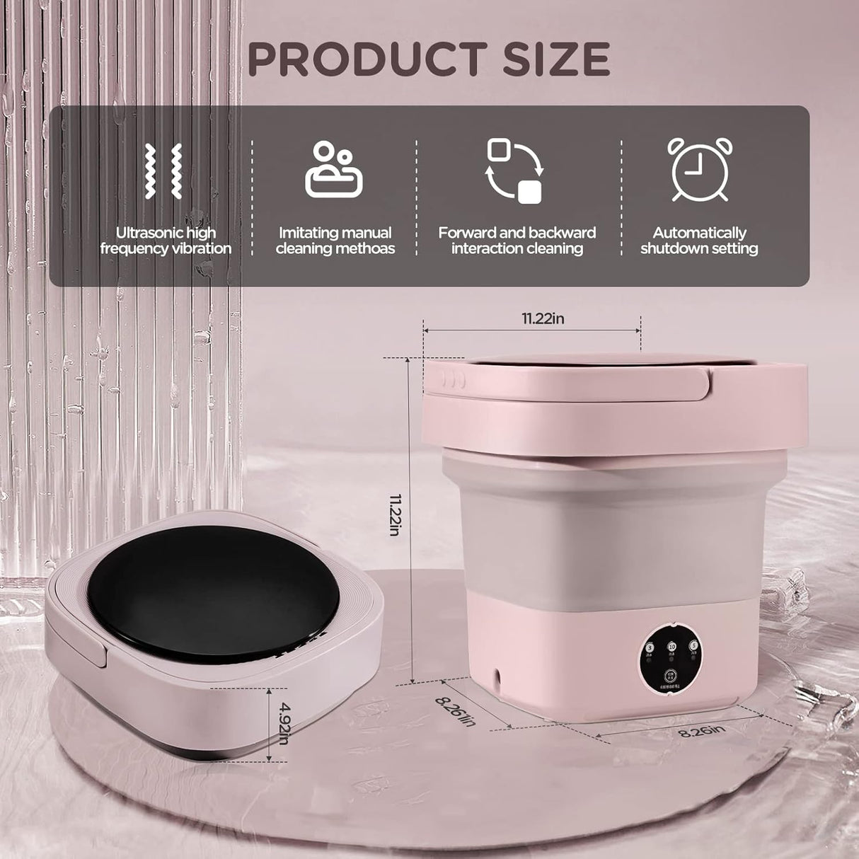 Mini máquina de lavar dobrável portátil